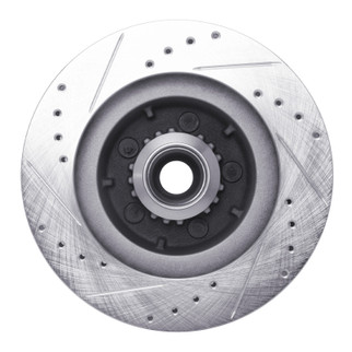 R1 1969-1973 Chrysler New Yorker Front Right Drilled & Slotted Silver Brake Rotor