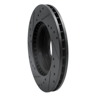 R1 07-10 Hyundai Elantra Front Right Drilled & Slotted Black Brake Rotor