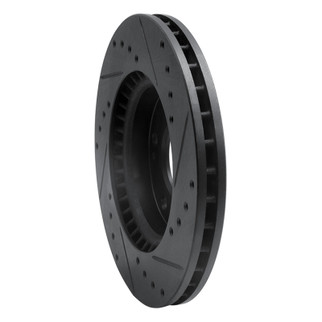 R1 07-10 Hyundai Elantra Front Left Drilled & Slotted Black Brake Rotor