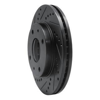 R1 01-03 Hyundai Sonata Front Left Drilled & Slotted Black Brake Rotor