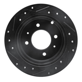 R1 99-06 Hyundai Sonata Rear Right Drilled & Slotted Black Brake Rotor