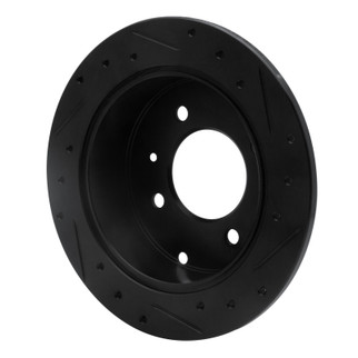 R1 99-06 Hyundai Sonata Rear Left Drilled & Slotted Black Brake Rotor