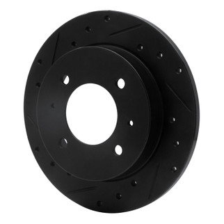 R1 97-06 Hyundai Elantra Rear Left Drilled & Slotted Black Brake Rotor