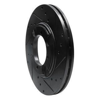 R1 92-98 Hyundai Elantra Front Right Drilled & Slotted Black Brake Rotor