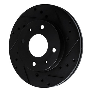 R1 89-98 Hyundai Sonata Front Right Drilled & Slotted Black Brake Rotor