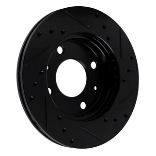 R1 89-98 Hyundai Sonata Front Right Drilled & Slotted Black Brake Rotor