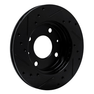 R1 89-98 Hyundai Sonata Front Left Drilled & Slotted Black Brake Rotor