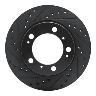 R1 97-04 Porsche Boxster Rear Left Drilled & Slotted Black Brake Rotor