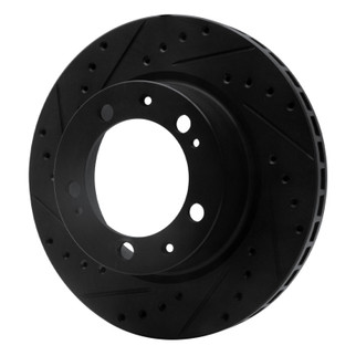 R1 89-97 Porsche 911 Front Left Drilled & Slotted Black Brake Rotor