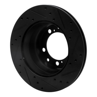 R1 87-97 Porsche 944 Except Turbo Rear Left Drilled & Slotted Black Brake Rotor