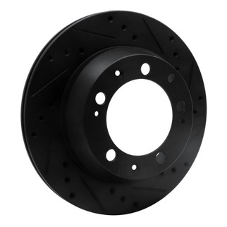 R1 77-88 Porsche 924 Rear Right Drilled & Slotted Black Brake Rotor