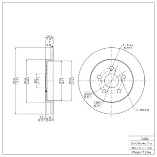 DFC 09-24 Lexus CT200H Rear Brake Rotor