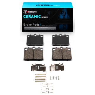 R1 74-87 Dodge Colt Front Ceramic Pads & Hardware Kit