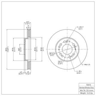 DFC 91-04 Dodge Stealth Front Brake Rotor