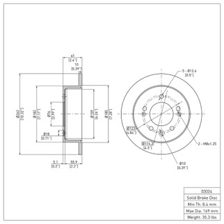 DFC 07-10 Hyundai Elantra Rear Brake Rotor