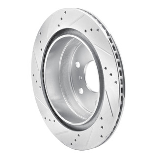 DFC 07-20 Cadillac Escalade Rear Right Drilled & Slotted Silver Brake Rotor