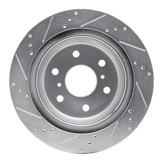 DFC 07-20 Cadillac Escalade Rear Right Drilled & Slotted Silver Brake Rotor
