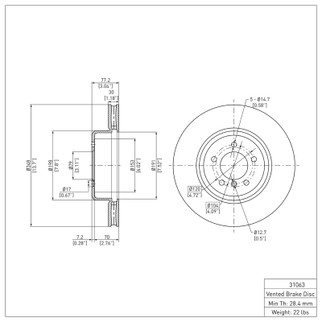 DFC 04-10 BMW 650I CONVERTIBLE Front Brake Rotor