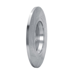 R1 2020-2025 Mercedes-Benz EQB 300 Rear Left Drilled & Slotted Silver Brake Rotor