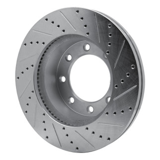 R1 2012-2025 Ford F-350 Super Duty 4WD Front Left Drilled & Slotted Silver Brake Rotor