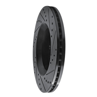 R1 2002-2018 Dodge Sprinter 2500 Rear Left Drilled & Slotted Black Brake Rotor