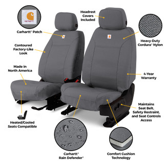 Covercraft 15-20 Ford F-150 Carhartt Super Dux PrecisionFit Custom 1st Row Seat Covers - Gravel