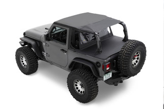 Bestop 18-23 Jeep Wrangler JL 2-Door Header Safari Cable Style Bikini (Black Diamond)