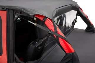 Bestop 18-23 Jeep Wrangler JL 4-Door Header Safari Cable Style Bikini (Black Diamond)
