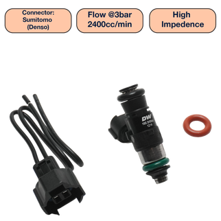 DeatschWerks Universal 2400cc Single Fuel Injector / 34mm Length / 14mm O-Ring Seals
