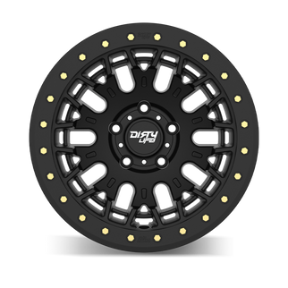 Dirty Life DT-3 17X9 5x127 -38 Offset - Satin Black w/ Simulated Beadlock