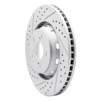 R1 09-15 Toyota Venza Front Left Drilled & Slotted Geo-Carbon Rotor