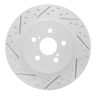 R1 11-17 Lexus Ct200H Rear Left Drilled & Slotted Geo-Carbon Rotor