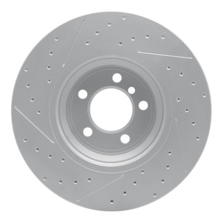 R1 02-08 BMW 760Li Front Right Drilled & Slotted Geo-Carbon Rotor