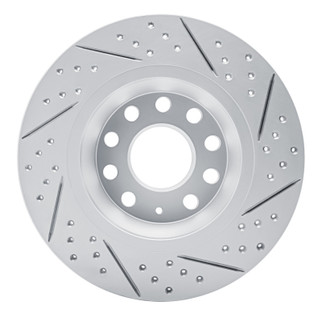 R1 05-18 Audi Q3 (Mexico) Rear Left Drilled & Slotted Geo-Carbon Rotor