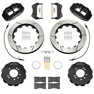 Wilwood 95-98 Nissan Skyline Superlite 6R Front BBK w/ 12.88in Slotted Rotors & Flexlines - Black