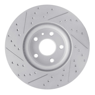R1 13-20 Ford Fusion Front Right Drilled & Slotted Geo-Carbon Rotor