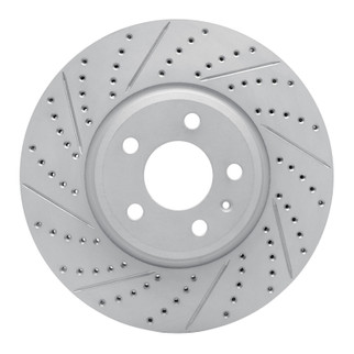 R1 08-12 Audi A5 Front Left Drilled & Slotted Geo-Carbon Rotor