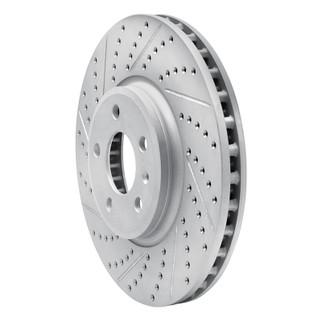 R1 08-12 Audi A5 Front Left Drilled & Slotted Geo-Carbon Rotor