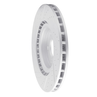 R1 07-14 Ford Mustang Front Right Drilled & Slotted Geo-Carbon Rotor