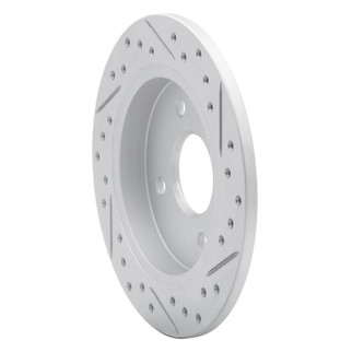 R1 01-19 Ford Focus Rear Left Drilled & Slotted Geo-Carbon Rotor