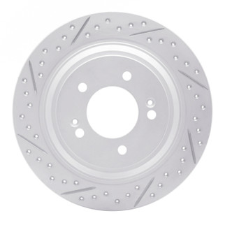 R1 17-23 Hyundai Kona Ev Rear Left Drilled & Slotted Geo-Carbon Rotor