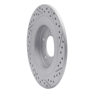 R1 17-23 Hyundai Kona Ev Rear Left Drilled & Slotted Geo-Carbon Rotor