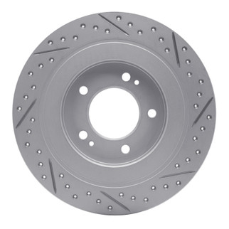R1 17-23 Hyundai Kona Ev Rear Left Drilled & Slotted Geo-Carbon Rotor