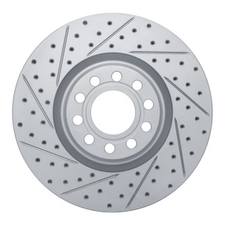 R1 99-04 Audi S6 Front Left Drilled & Slotted Geo-Carbon Rotor