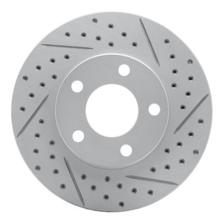 R1 94-04 Ford Mustang Front Right Drilled & Slotted Geo-Carbon Rotor