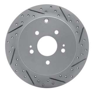 R1 04-11 Mitsubishi Endeavor Rear Right Drilled & Slotted Geo-Carbon Rotor