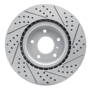 R1 03-08 Infiniti G35 Front Left Drilled & Slotted Geo-Carbon Rotor