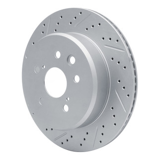 R1 06-20 Lexus Gs450H Rear Left Drilled & Slotted Geo-Carbon Rotor