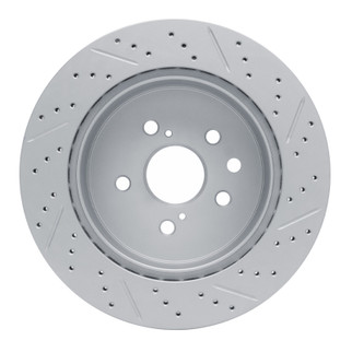 R1 06-20 Lexus Gs450H Rear Left Drilled & Slotted Geo-Carbon Rotor