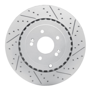 R1 18-25 Genesis G70 Rear Right Drilled & Slotted Geo-Carbon Rotor